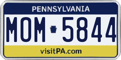 PA license plate MOM5844