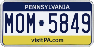 PA license plate MOM5849