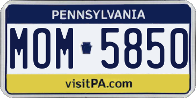 PA license plate MOM5850