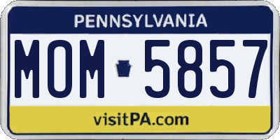 PA license plate MOM5857