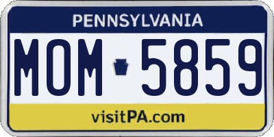 PA license plate MOM5859