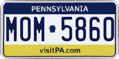 PA license plate MOM5860