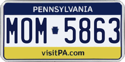 PA license plate MOM5863