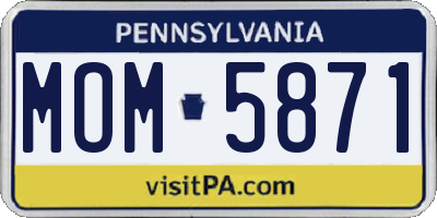 PA license plate MOM5871