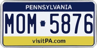 PA license plate MOM5876