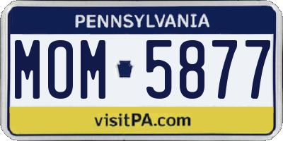 PA license plate MOM5877