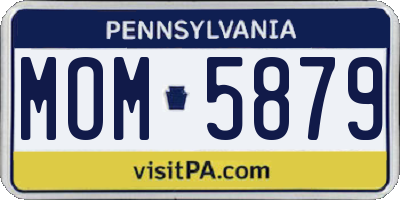 PA license plate MOM5879