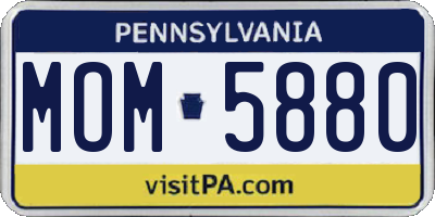 PA license plate MOM5880