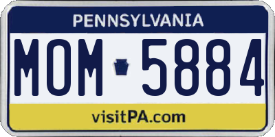 PA license plate MOM5884