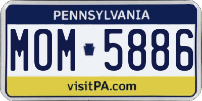 PA license plate MOM5886