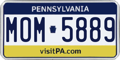 PA license plate MOM5889