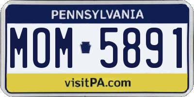 PA license plate MOM5891