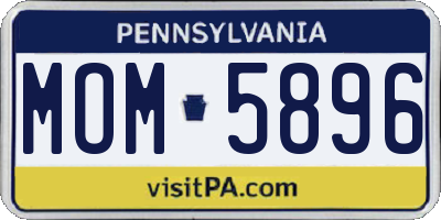 PA license plate MOM5896