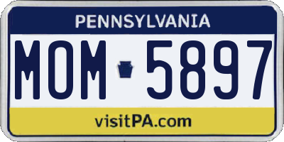 PA license plate MOM5897