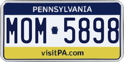 PA license plate MOM5898