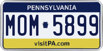 PA license plate MOM5899