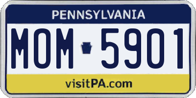 PA license plate MOM5901