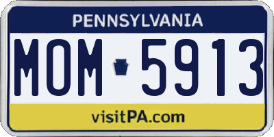 PA license plate MOM5913