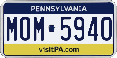 PA license plate MOM5940