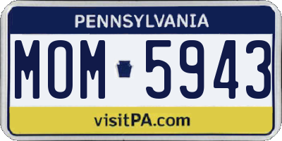 PA license plate MOM5943