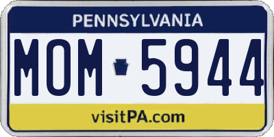 PA license plate MOM5944