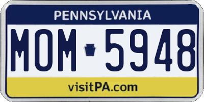 PA license plate MOM5948