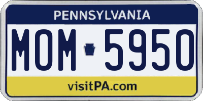 PA license plate MOM5950