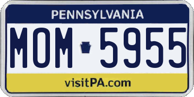 PA license plate MOM5955