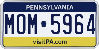 PA license plate MOM5964