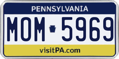 PA license plate MOM5969