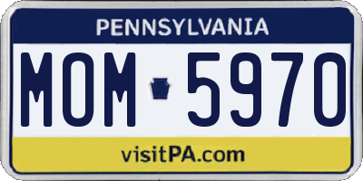PA license plate MOM5970