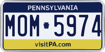 PA license plate MOM5974