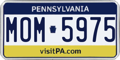 PA license plate MOM5975
