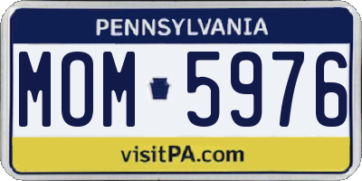 PA license plate MOM5976