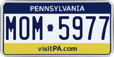 PA license plate MOM5977