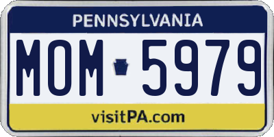 PA license plate MOM5979