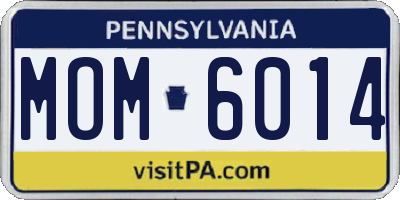 PA license plate MOM6014