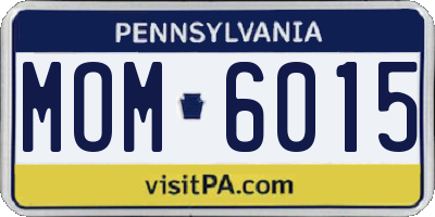 PA license plate MOM6015