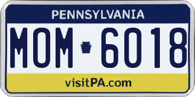 PA license plate MOM6018