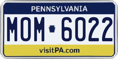 PA license plate MOM6022