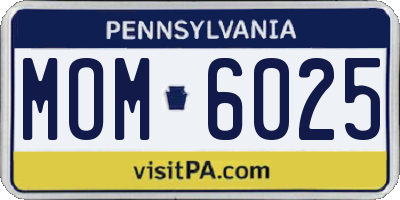PA license plate MOM6025