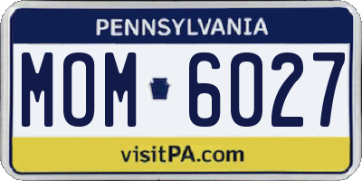 PA license plate MOM6027