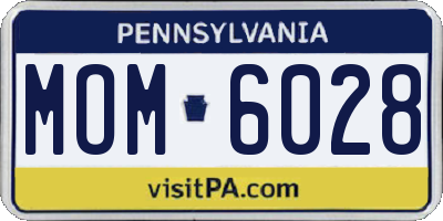 PA license plate MOM6028