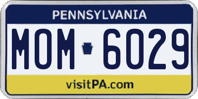 PA license plate MOM6029