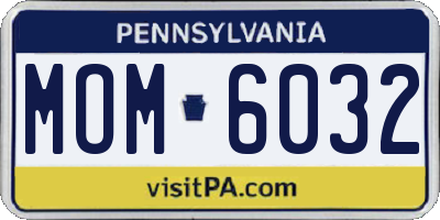 PA license plate MOM6032