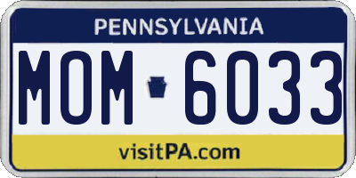 PA license plate MOM6033