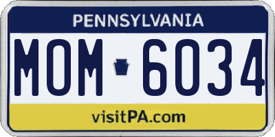 PA license plate MOM6034