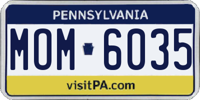 PA license plate MOM6035