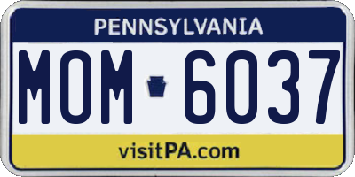 PA license plate MOM6037