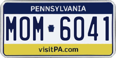 PA license plate MOM6041